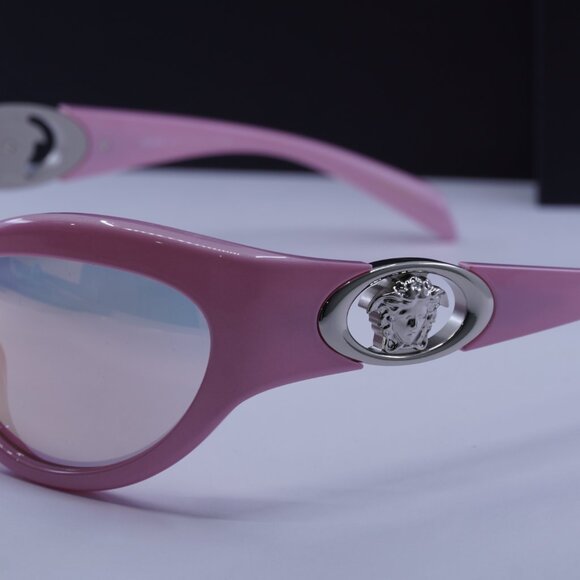 Versace VE4485 5521/Z Cat Eye Sunglasses – Shiny Pink/Pink with Rose Gold Mirror main image 9